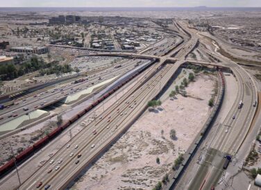 Border West Expressway aerial view of roadway